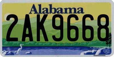 AL license plate 2AK9668