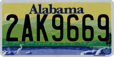AL license plate 2AK9669