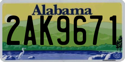 AL license plate 2AK9671