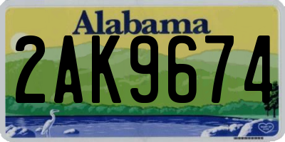 AL license plate 2AK9674
