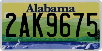 AL license plate 2AK9675