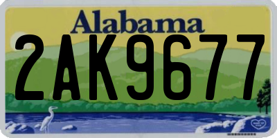 AL license plate 2AK9677