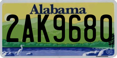 AL license plate 2AK9680