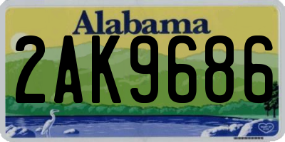 AL license plate 2AK9686