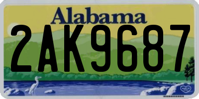 AL license plate 2AK9687