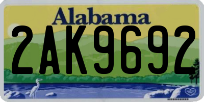 AL license plate 2AK9692