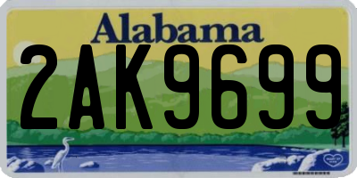 AL license plate 2AK9699