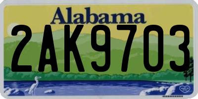 AL license plate 2AK9703