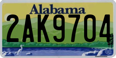 AL license plate 2AK9704