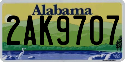 AL license plate 2AK9707