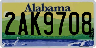 AL license plate 2AK9708