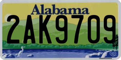 AL license plate 2AK9709