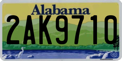AL license plate 2AK9710