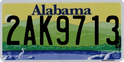 AL license plate 2AK9713