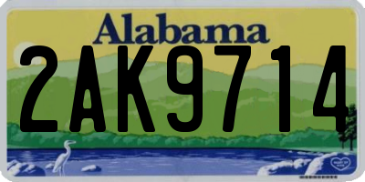 AL license plate 2AK9714