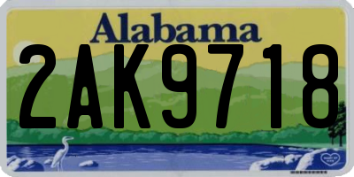 AL license plate 2AK9718