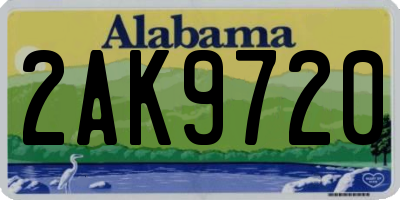 AL license plate 2AK9720