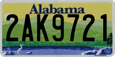 AL license plate 2AK9721