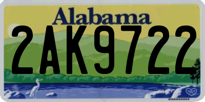 AL license plate 2AK9722