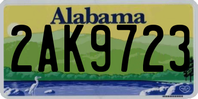 AL license plate 2AK9723
