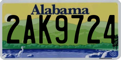 AL license plate 2AK9724
