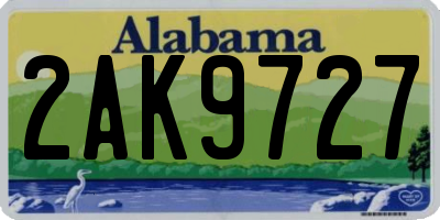 AL license plate 2AK9727