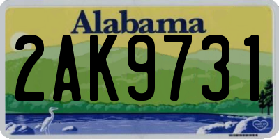 AL license plate 2AK9731