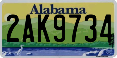 AL license plate 2AK9734