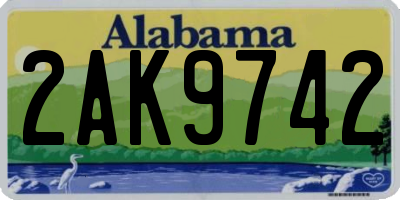 AL license plate 2AK9742