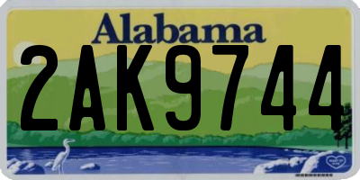 AL license plate 2AK9744