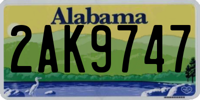 AL license plate 2AK9747