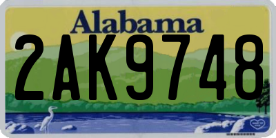 AL license plate 2AK9748