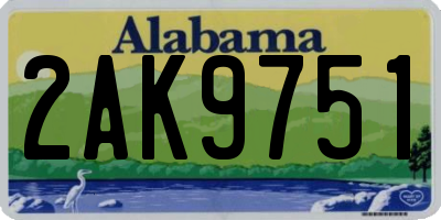 AL license plate 2AK9751