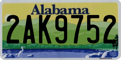 AL license plate 2AK9752