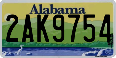 AL license plate 2AK9754
