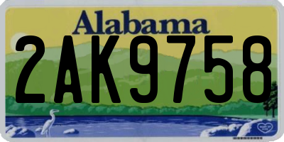 AL license plate 2AK9758