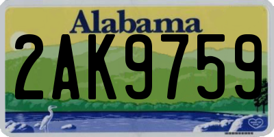 AL license plate 2AK9759