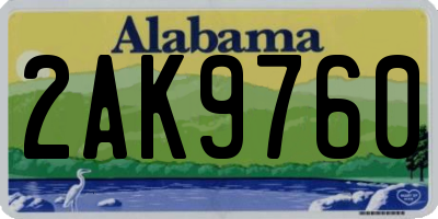 AL license plate 2AK9760