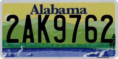 AL license plate 2AK9762