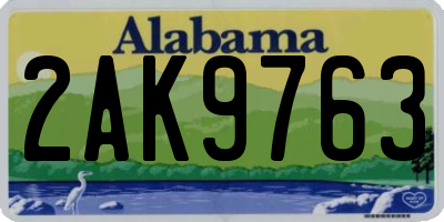 AL license plate 2AK9763