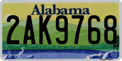 AL license plate 2AK9768