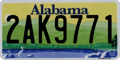 AL license plate 2AK9771