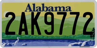 AL license plate 2AK9772