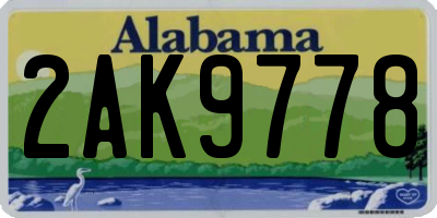 AL license plate 2AK9778
