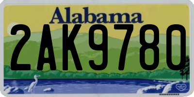 AL license plate 2AK9780