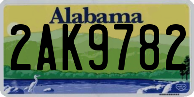 AL license plate 2AK9782