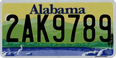 AL license plate 2AK9789