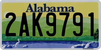 AL license plate 2AK9791