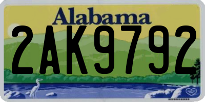 AL license plate 2AK9792