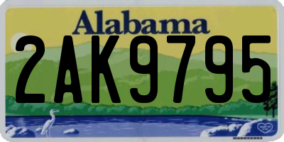AL license plate 2AK9795